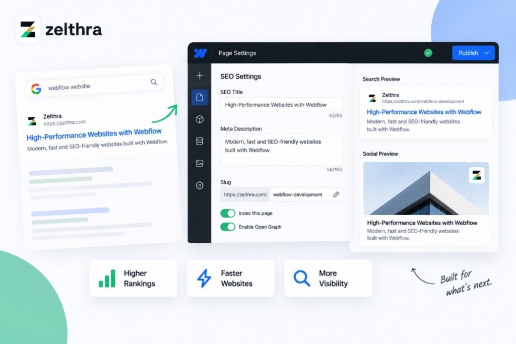 Webflow SEO settings for better search engine visibility